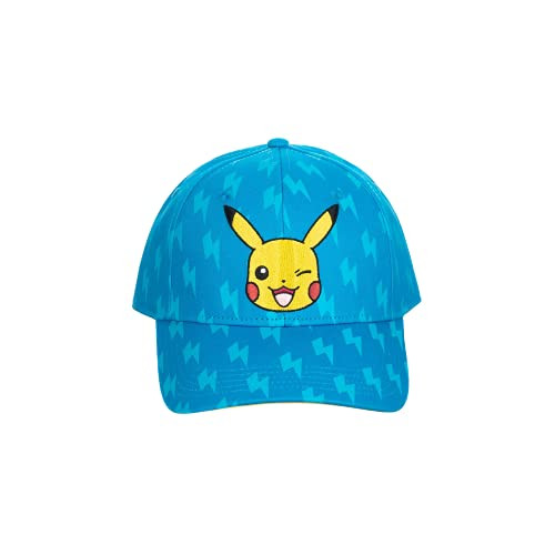 Bioworld All Over Print Pokemon Anime Pikachu Blue Adjustable Hat