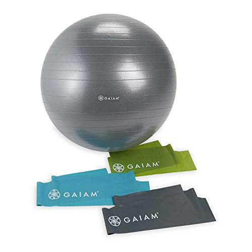 Gaiam Restore Core Strength Kit (65cm Balance Ball and Resistance Bands)