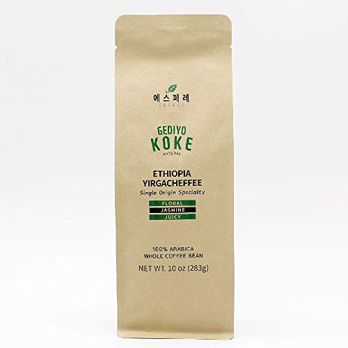 GEDIYO KOKE natural, Ethiopian Specialty coffee, Yirgacheffe, Single Origin, Medium light roast, 10oz-283g-