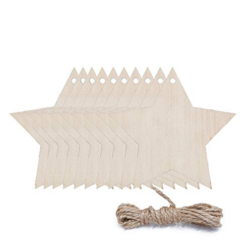 Kubert Pack of 50 Wooden Crafts to Paint Christmas Tree Hanging Ornaments Unfinished Wood Cutouts Christmas Decoration DIY Crafts -Wooden Stars Cutouts- Kubert Pack of 50 Wooden Crafts to Paint Christmas Tree Hanging Ornaments Unfinished Wood Cutouts Christmas Decoration DIY Crafts -Wooden Stars Cutouts-