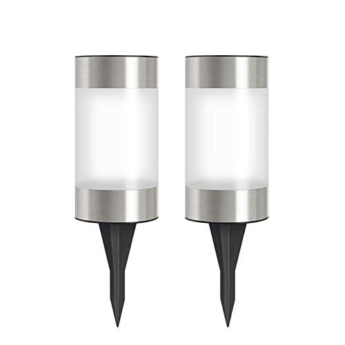 Joyfeel 2Pcs Cylinder Solar Ground Lights Solar Pathway Lights Outdoor Waterproof Solar Landscape Lights Decoration for Lawn Patio Yard Driveway Stairs Yard Garden Walkway