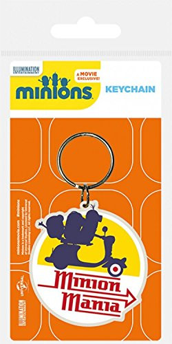 1art1 Minions, Minion Mania, Kevin, Bob and Stuart Keychain Keyring for Fans -2x2 inches- and 1x Surprise Sticker