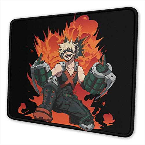 Bnha Bakugo Fan Art Non-Slip Mousepad Gaming Computer Mouse Pad Gaming Desktop Laptop Mouse Pad with Stitched Edge 10x12 in