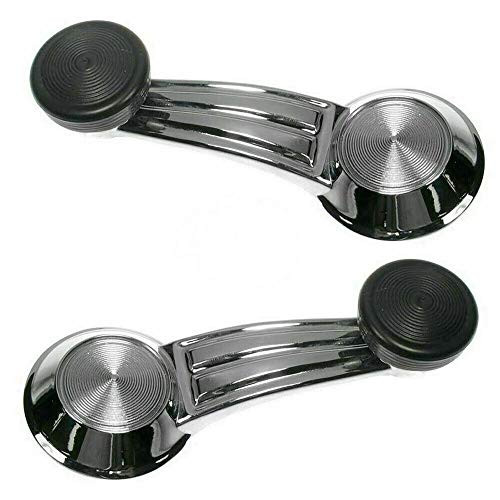 Chrome Window Crank Handle Set Compatible with Pontiac Cadillac Chevrolet