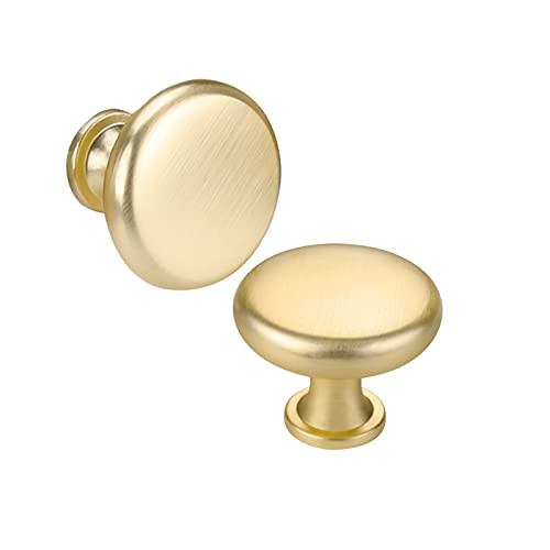 Pack of 10 goldenwarm Modern Cabinet Knobs Gold Knobs for Dresser - LS5551GD Drawer Knobs Brushed Brass Knobs for Cabinets Gold Bathroom Hardware