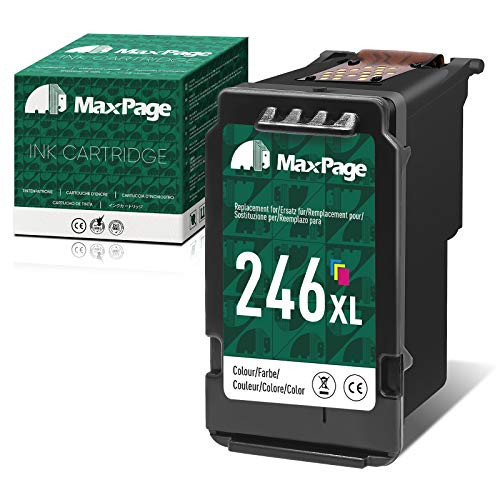 MaxPage Remanufactured Ink Cartridge Replacement for Canon CL-246XL 246 XL CL-244 Color Use with Pixma MG3022 MG2522 TR4520 TR4522 MG2922 MG2920 TS202 MX492 MX490 iP2820 TS302 MG2520 Printer, 1-Pack