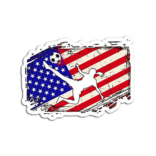 Hand Wooden Customizable Sticker Cool USA Soccer American Flag Womens Mens Stickers for Personalize -3 pcs/Pack-