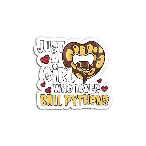 Hand Wooden Customizable Sticker Just A Girl Who Loves Ball Python Snake Woman Stickers for Personalize -3 pcs/Pack-