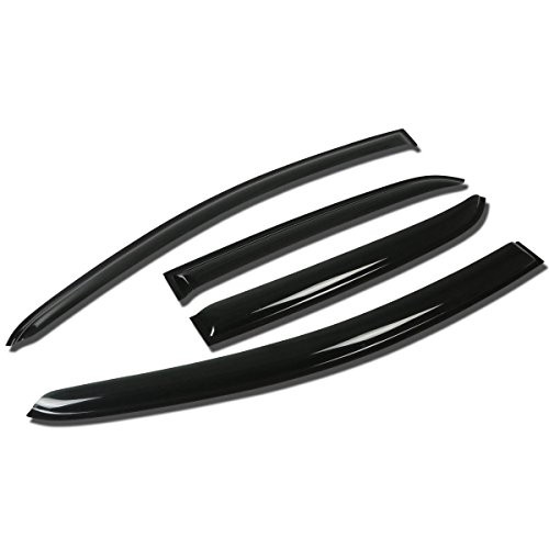 Replacement for 07-11 Yaris 4DR XP90 4pcs Tape-On Window Visor Deflector Rain Guard