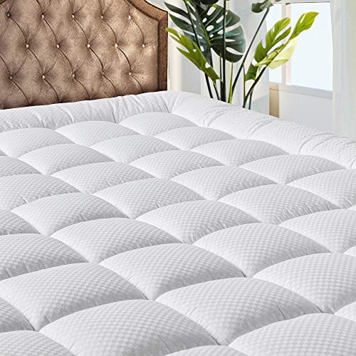 MATBEBY Bedding Quilted Fitted Twin Mattress Pad Cooling Breathable Fluffy Soft Mattress Pad Stretches up to 21 Inch Deep, Twin Size, White, Mattress Topper Mattress Protector MATBEBY Bedding Quilted Fitted Twin Mattress Pad Cooling Breathable Fluffy Soft Mattress Pad Stretches up to 21 Inch Deep, Twin Size, White, Mattress Topper Mattress Protector