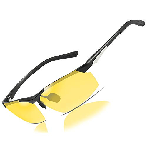 Bircen HD Night Vision Driving Anti-Glare Glasses for Men Women Al-Mg Metal Frame Rainy Safe Polarized Fashion Sun glasses -E-Black Frame Night Lens- Bircen HD Night Vision Driving Anti-Glare Glasses for Men Women Al-Mg Metal Frame Rainy Safe Polarized Fashion Sun glasses -E-Black Frame Night Lens-