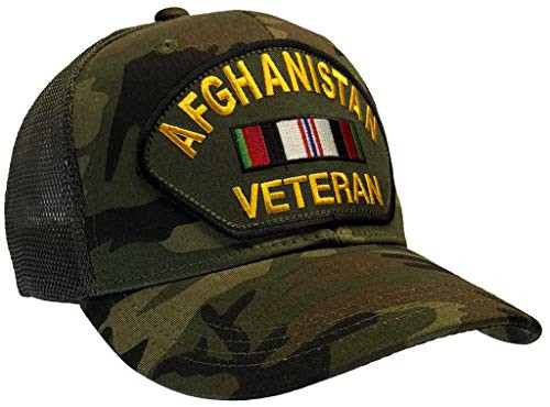 Afghanistan Veteran Hat Ball Cap OEF -Camouflage -Mesh Back--