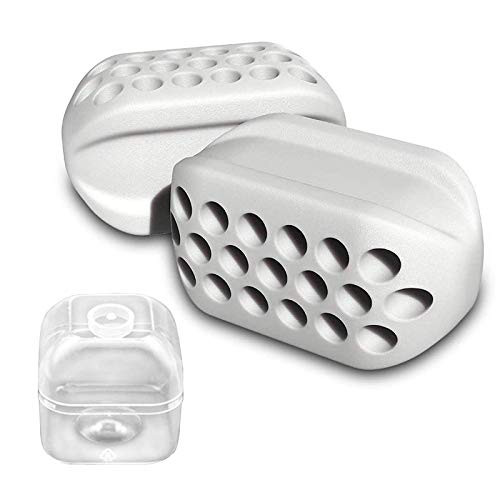 Jaw Exerciser Double Chin Reducer Jawline Exerciser Shaper for Women and Men Double Chin Exerciser, Facial Jaw Exercise Ball to Face Lift Chisel Chin Slimming, Facial Jaw Exerciser,White