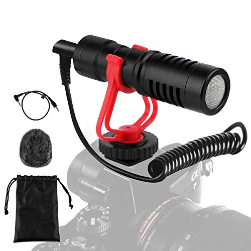 Dreokee Camera Microphone, Shotgun Microphone Video Microphone for Phone DSLR Camera