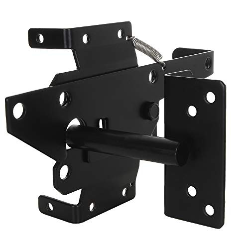 Abuff Self-Locking Gate Latch, Two Sided Gate Latches, Heavy Duty Post Mount Automatic Gravity Lever Wood/PVC Fence Gate Lock with Fasteners Hardware for Secure Pool, Yard, Garden