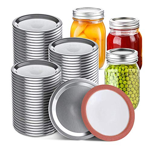 LIDSTOBALL 100 Count Canning Lids Regular Mouth - Mason Jar Lids Regular Mouth with Silicone Seals - Leak Proof Canning Jar Lids for Canning - 70mm Lids for Mason Jars of Ball, Kerr