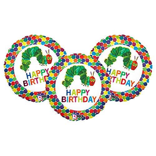 Set of 3 Happy Birthday The Very Hungry Caterpillar Eric Carle 18" Foil Party Balloons