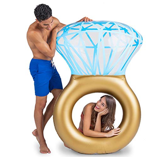 LOVEYIKOAI Large Inflatable Diamond Ring Swimming Ring Floating Bed Float Pool Lounger Giant Floats Ride Boat Raft for Pool Party Beach Swimming Pool Toys for Adult and Kids