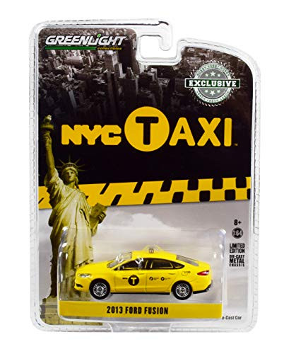 2013 Ford Fusion NYC Taxi (New York City) Yellow Hobby Exclusive 1/64 Diecast Model Car by Greenlight 30011