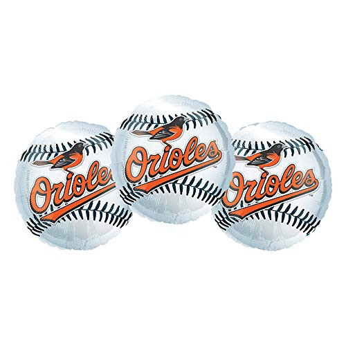 Baltimore Orioles Baseball Party Decoration 18" Balloons - Set of 3