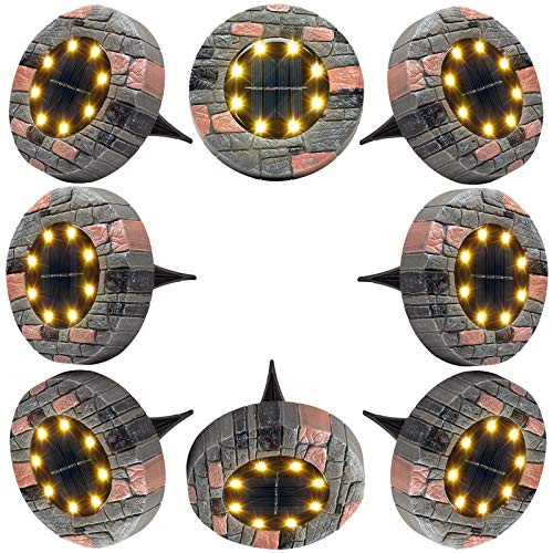 Solar Ground Lights, Solar Garden Lights Outdoor, 8LED Solar Disk Lights Waterproof In-Ground Lights Solar Landscape Lights for Patio Lawn Pathway Walkway Driveway Lighting Lights Solar Ground Lights, Solar Garden Lights Outdoor, 8LED Solar Disk Lights Waterproof In-Ground Lights Solar Landscape Lights for Patio Lawn Pathway Walkway Driveway Lighting Lights