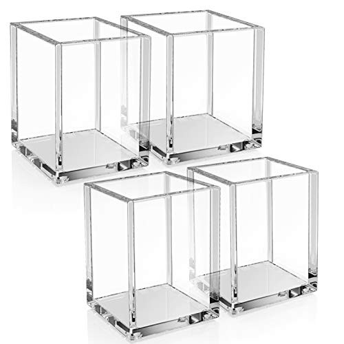 MaxGear Acrylic Pen Holder Pencil Holder for Desk, Pen Cup Pencil Cup Pen Cups for Desk Pen Holders Pencil Holders, Clear Makeup Brush Holder, Pencil Organizer Pen Organizer for Office  and  Home, 4 Pack MaxGear Acrylic Pen Holder Pencil Holder for Desk, Pen Cup Pencil Cup Pen Cups for Desk Pen Holders Pencil Holders, Clear Makeup Brush Holder, Pencil Organizer Pen Organizer for Office  and  Home, 4 Pack