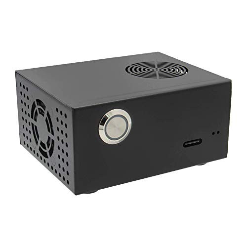 Geekworm X825-C8 -X825 V2.0- Metal Case plusPower Switch plusCooling Fan Support X825 V2.0 2.5 inch SATA SSD/HDD Shield  and  Raspberry Pi 4 Model B  and  X735 Only-Not Support X825 V1.5-