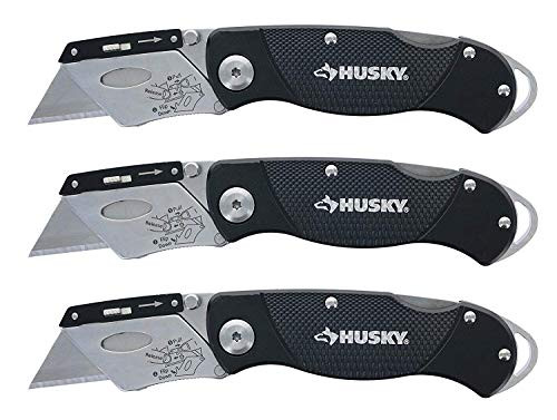 Husky Folding Lock-Back Utility Knife -Set of 3-