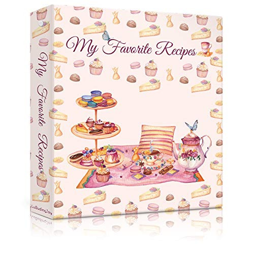 Lubudingjoy Recipe Book Binder, Hardcover 3 Ring Binder Cookbook Binder for Recipes, Create Your Recipe Binders, Recipe Binder with Cards, Sleeves and Dividers -Delicious Desserts- Lubudingjoy Recipe Book Binder, Hardcover 3 Ring Binder Cookbook Binder for Recipes, Create Your Recipe Binders, Recipe Binder with Cards, Sleeves and Dividers -Delicious Desserts-