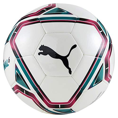 Puma Unisex's teamFINAL 21.6 MS Football/Soccer Ball White-Rose Red-Ocean Depths Black, 5