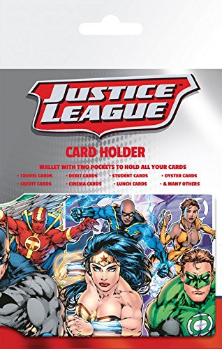 1art1 Justice League Credit Card Holder Wallet for Fans Collectible - Group, DC Comics -4 x 3 inches-
