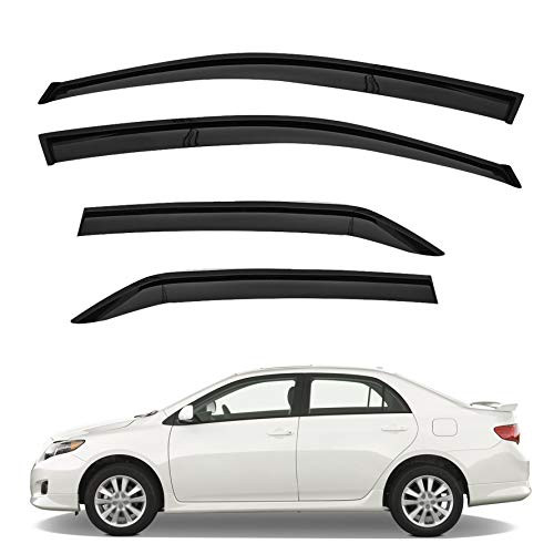 munirater Smoke Side Window Visors Rain Guard Shade Deflector Replacement for 2009-2013 Toyota Corolla
