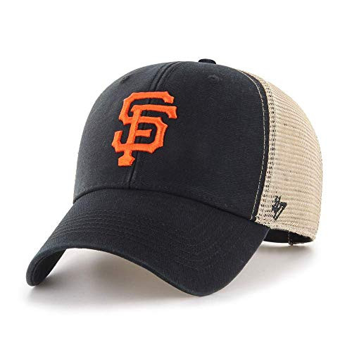 '47 MLB Flagship Wash Mesh MVPAdjustable Hat, Adult One Size Fits All - San Francisco Giants Black
