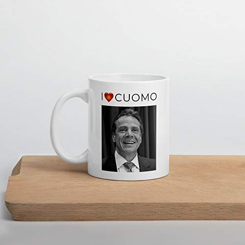 I Love Cuomo Red Heart Coffee Mug. New York Governor Andrew Mark Cuomo Fan Tea Cup Gift.