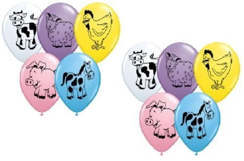 LOONBALLOON Cow Sheep Pig Chicken Horse Farm Barn Barnyard Color 10 Party Latex Balloons LOONBALLOON Cow Sheep Pig Chicken Horse Farm Barn Barnyard Color 10 Party Latex Balloons