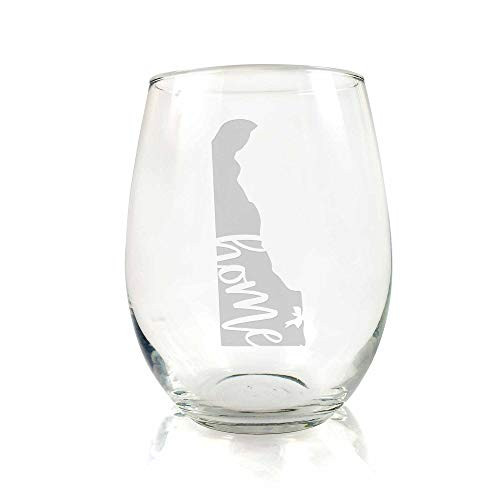 Delaware State Stemless Wine Glass - Delaware Gift, Delaware Wine Glass, Delaware Fan Gift