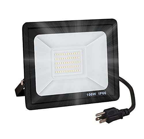 10000LM LED Flood Light Outdoor - 100W Work Light, Bright Floodlights with Plug, 6500K Daylight White Security Lamp, IP66 Waterproof Flood Lights for Garage, Garden, Lawn, Backyard 10000LM LED Flood Light Outdoor - 100W Work Light, Bright Floodlights with Plug, 6500K Daylight White Security Lamp, IP66 Waterproof Flood Lights for Garage, Garden, Lawn, Backyard