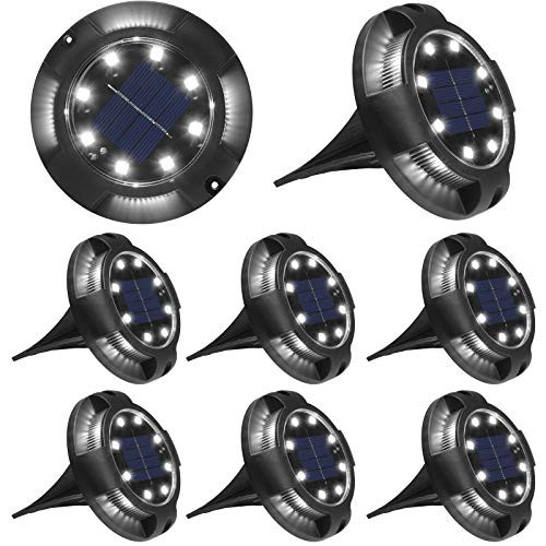 Solar Ground Light Outdoor Solar Disk Lights 8 Pack Garden Pathway Lights Waterproof Solar Walkway Lights for Yard Garden Lawn Pathway Patio Driveway Deck White Solar Ground Light Outdoor Solar Disk Lights 8 Pack Garden Pathway Lights Waterproof Solar Walkway Lights for Yard Garden Lawn Pathway Patio Driveway Deck White