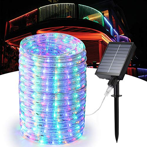 Toodour Solar Outdoor Rope Lights, 33ft 240 LED Outdoor String Lights, Waterproof Solar Powered Tube Lights 8 Modes Solar Fairy Lights for Garden Fence Patio Yard Summer Party Wedding -Multicolor- Toodour Solar Outdoor Rope Lights, 33ft 240 LED Outdoor String Lights, Waterproof Solar Powered Tube Lights 8 Modes Solar Fairy Lights for Garden Fence Patio Yard Summer Party Wedding -Multicolor-