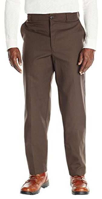 Red Kap Men's Stain Resistant, Flat Front Work Pants, Brown, 38W x 30L