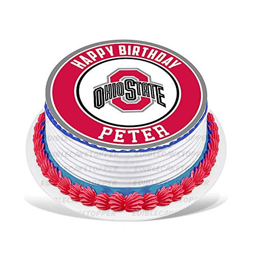 Cakecery Ohio State Edible Cake Topper Image Personalized Birthday Sheet Party Decoration Round