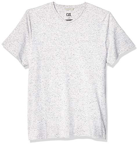 Cutter  and  Buck Men's Short Sleeve Advantage Space Dye V-Neck Tee, Elemental Grey, XL