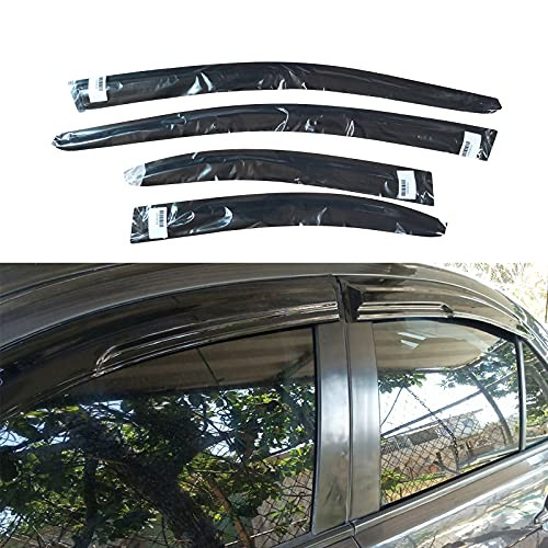 Hex Autoparts 4PCS Window Visor Sun Rain Guard Vent Shade Replacement for Mitsubishi Lancer 2008-2017
