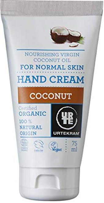 URTEKRAM - Hand Cream with Coconut - 100 percent Natural - Moisturizing, Soothing, Antioxidant, Vegan - 75 ml URTEKRAM - Hand Cream with Coconut - 100 percent Natural - Moisturizing, Soothing, Antioxidant, Vegan - 75 ml