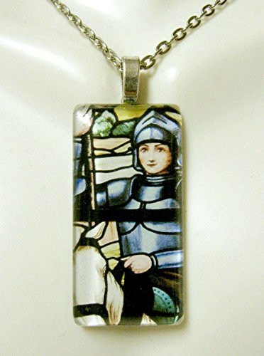 Saint Joan of Arc stained glass window pendant - GP01-135