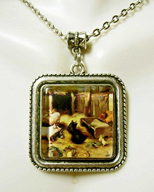 Pigs in the barnyard pendant and chain - WAP05-008 Pigs in the barnyard pendant and chain - WAP05-008