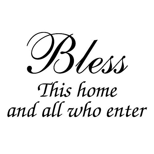 ZSSZ Bless This Home and All Who Enter Art Words Lettering Wall Decal Religious Vinyl Sticker Home Décor Letters