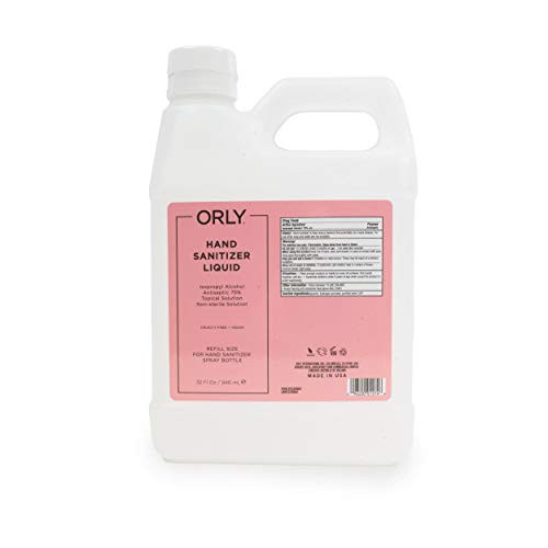 ORLY Hand Sanitizer Liquid Refill 32oz - Sanitizer Liquid Refill 75 percent Isopropyl Alcohol