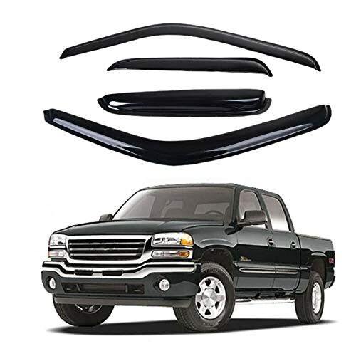 White Deer Safe Smoke Window Visor Sun Rain Vent Guard Vent Visor in-Channel Side Window Deflector,4 Pcs Fits for Chevy/GMC Extended 1999-2006