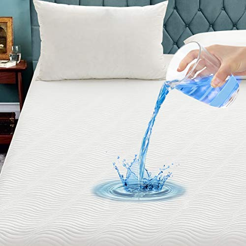 Full Size 100 percent Waterproof Mattress Pad, Ultra Soft Cooling Mattress Protector, Stain-Release Breathable Fitted Mattress Cover Stretches up to 18 Inches Deep Pocket Vinyl Free Bed Cover Full Size 100 percent Waterproof Mattress Pad, Ultra Soft Cooling Mattress Protector, Stain-Release Breathable Fitted Mattress Cover Stretches up to 18 Inches Deep Pocket Vinyl Free Bed Cover